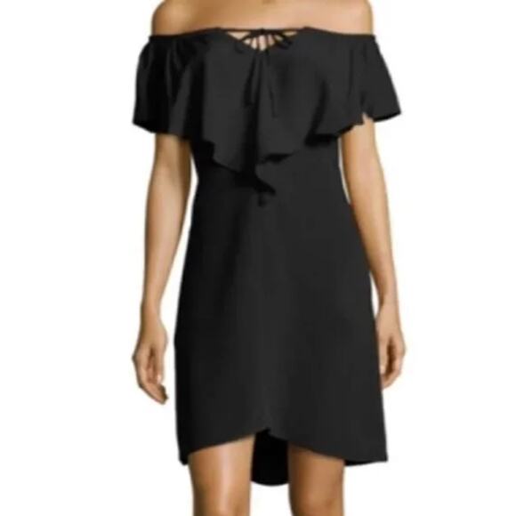 Kobi Halperin Lani Off-The-Shoulder Dress in Black – EUC Size Small - Picture 3 of 5